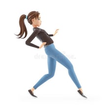 A person moving quietly on tiptoe