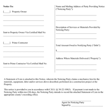 A legal document representing a lien on property