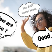 A person using a conversational gesture while asking a question