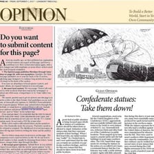 A lengthy opinion piece in a newspaper.