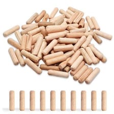 Short wooden pegs and dowel pins.