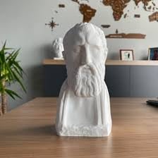 An artistic bust depicting Zeno of Citium.