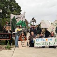 Environmental activists protesting to protect a natural habitat.