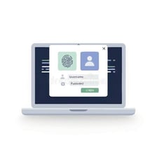 A digital login screen requesting authentication.