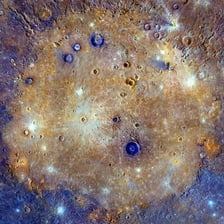 Mercury shown as a cratered rocky planet