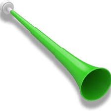 A horn being used to signal the end of a sporting event.
