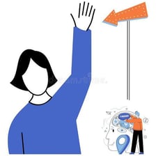 A person raising a hand to indicate they are ready.
