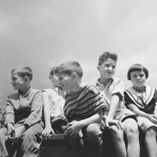 A group of young boys outdoors.