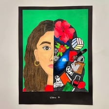 A symbolic portrait representing the embodiment of an ideal quality