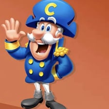 The Cap’n Crunch cereal mascot in his captain’s uniform.