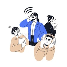 An illustration of a group of troublesome people