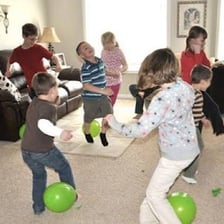 Children playing a competitive game with a prize at stake