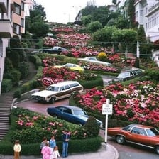 The winding, flower-lined section of Lombard Street in San Francisco