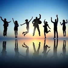 A person celebrating a successful achievement.