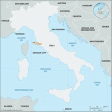 A coastal view of Elba, an island off the coast of Italy.