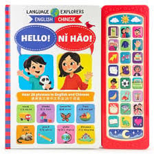 A language lesson displaying the Chinese greeting “ni hao”