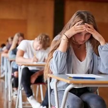High school students seated for a standardized exam