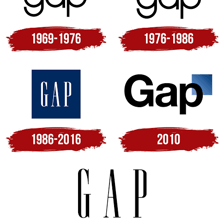 The blue Gap clothing brand logo on a store sign.