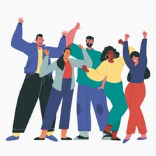 A group of people representing everyone in a set
