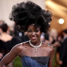 A hairstyle with visibly full, voluminous hair.