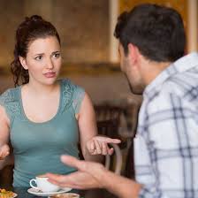 Two people in an argument, with one appearing to insult the other
