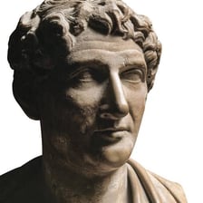 A statue or bust representing the Roman poet Ovid