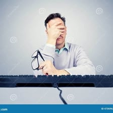 A frustrated person making a dismissive gesture as if saying “Aw, c’mon.”