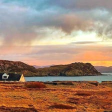 A landscape view of the Isle of Ewe in Scotland