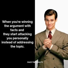 A person explaining an idea in a rational discussion