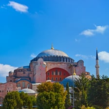 The domes of the Taj Mahal and Hagia Sophia