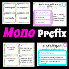 An educational illustration explaining that mono- means one