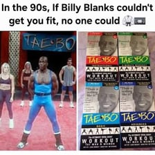People participating in a Tae Bo-style fitness workout.