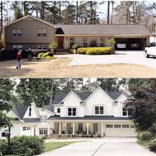 A renovation project shown before and after the work.