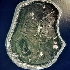 An aerial view of the island nation of Nauru