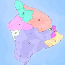 A map showing Hawaii divided into congressional districts