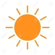 Sun symbols commonly used to represent clear or fair weather.
