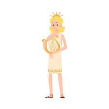 An artistic depiction of Erato, the Greek Muse of lyric poetry.
