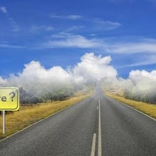 An empty road extending into the distance