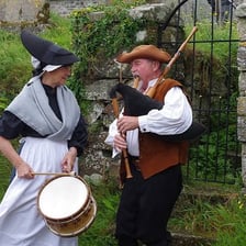 People representing Cornish culture in Cornwall, southwestern Britain
