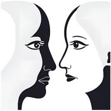 An illustration contrasting two distinct opposing concepts.