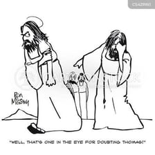 An illustration depicting people being admonished for having little faith.