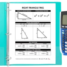 A triangle-and-angle diagram used in a trigonometry lesson.