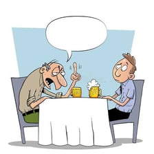 An illustration of a person speaking animatedly during a rant
