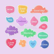 A speech bubble representing a spoken greeting.