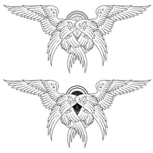 Religious artwork depicting a six-winged seraph