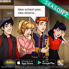 An illustration of Riverdale High School from the Archie universe