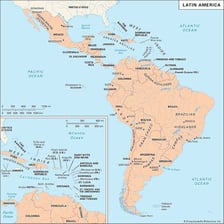A map of Latin America showing Mexico