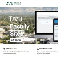 A university website using a .edu web address.