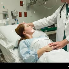 A doctor providing reassuring care to a patient.