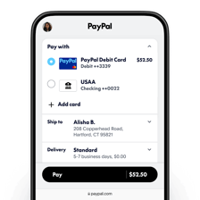 Mobile device displaying the PayPal payment app